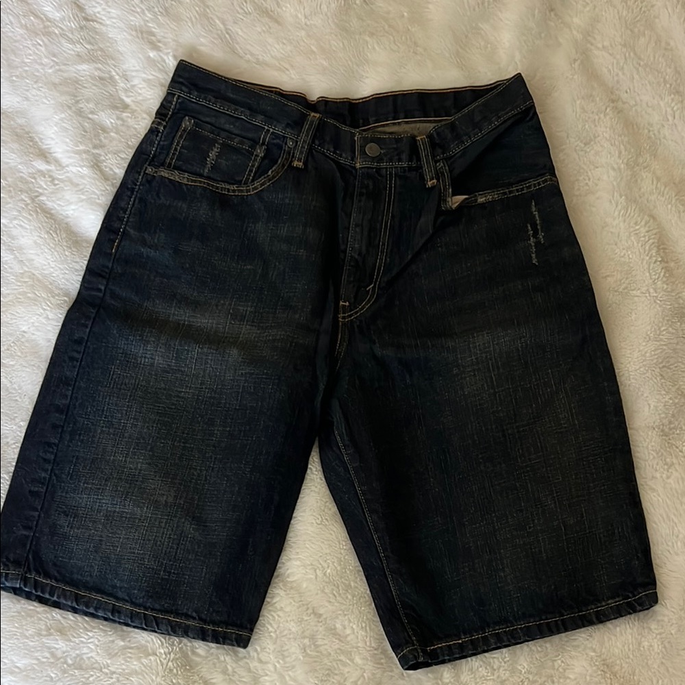 Levi’s 569 Men’s Dark Blue Denim Shorts Size 32 Loose Straight 5 Pocket